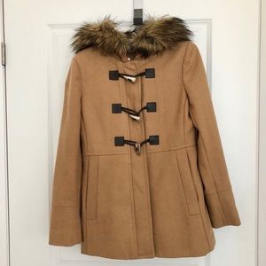 Michael Kors Camel Wool Toggle Jacket